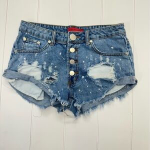 Signature 8 distressed denim cut off daisy duke shorts